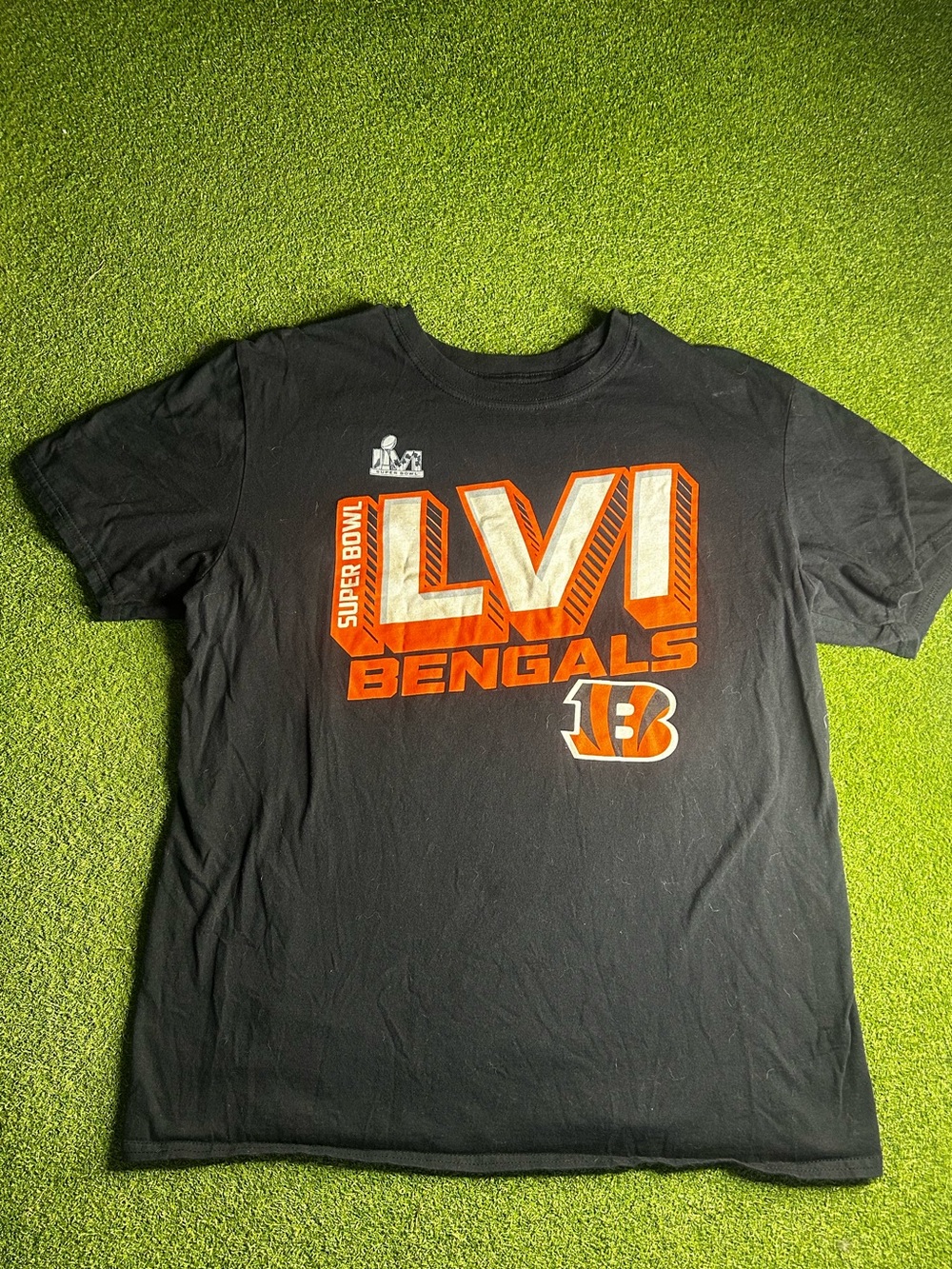 Men's Black Bengals LVI Super Bowl Graphic T‑Shirt